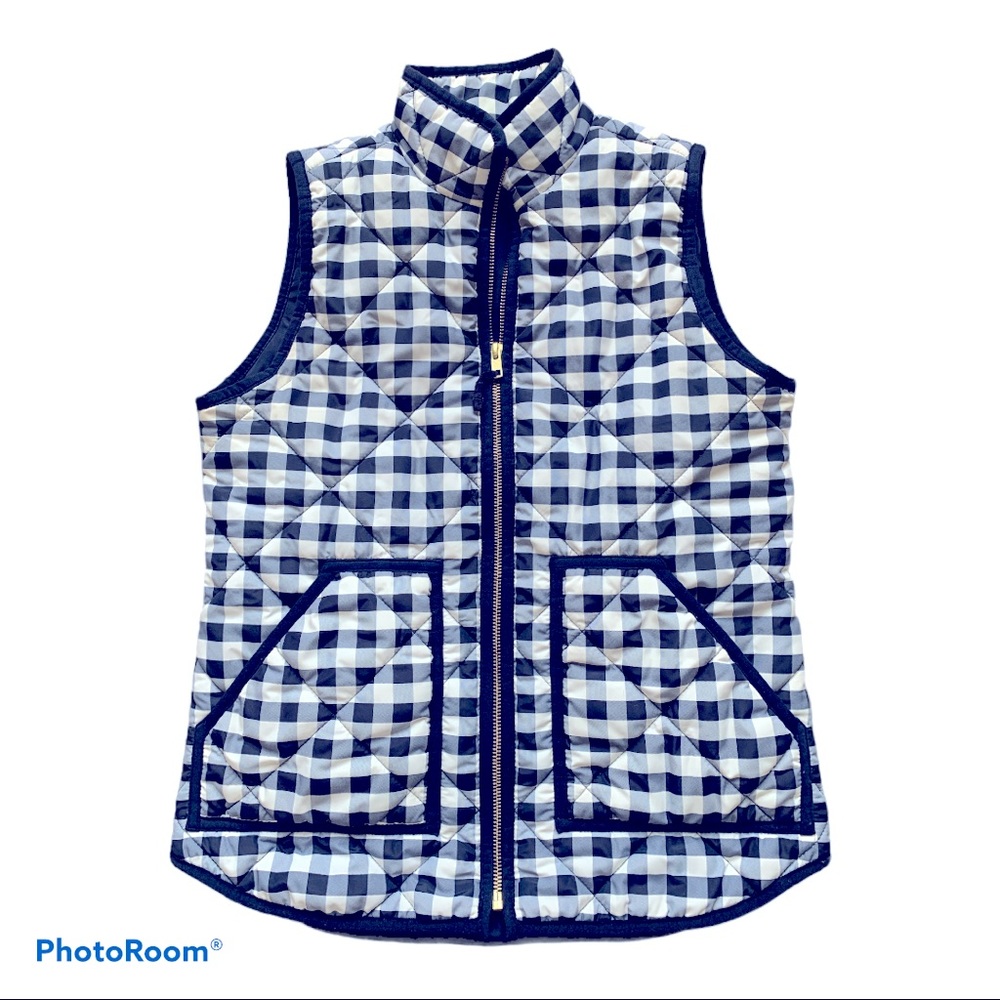 J. Crew Mercantile Gingham Quilted Puffer Vest